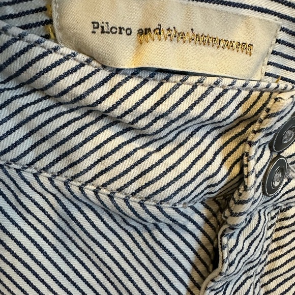 Pilcro by Anthropologie | Denim Pencil Skirt | Stripes | Sz 26 - Picture 3 of 9